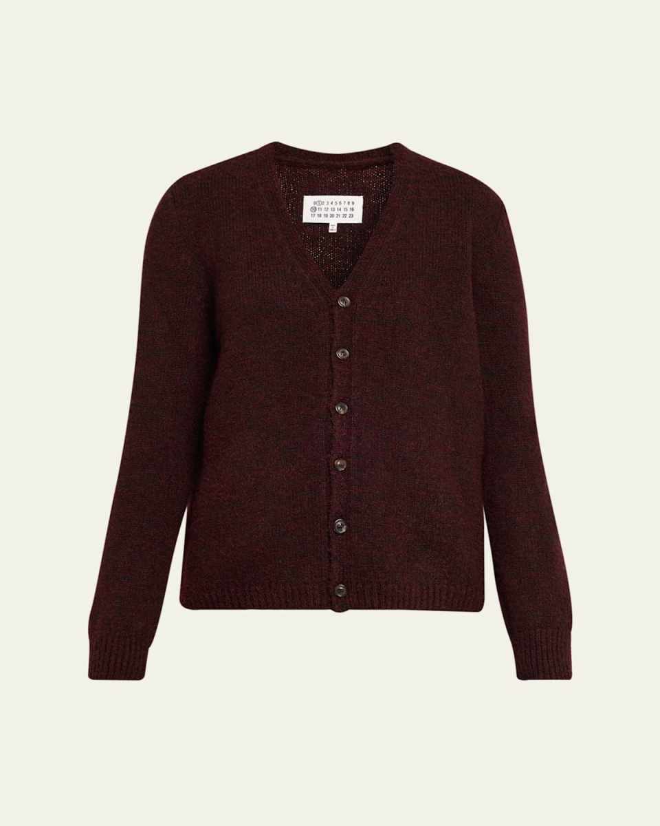 Two-Toned Knit V-Neck Cardigan